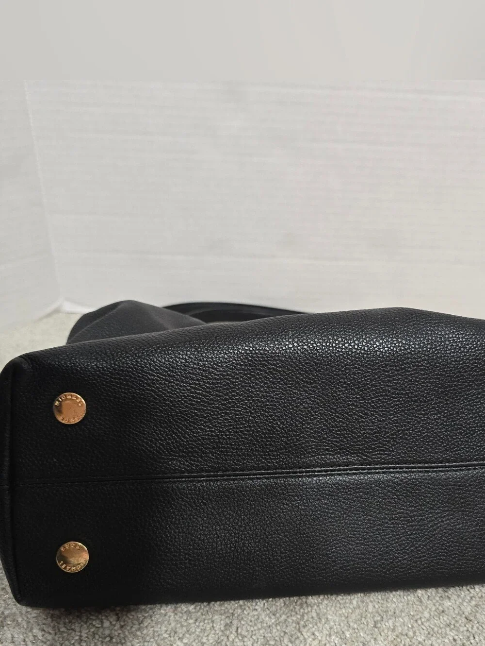 MICHAEL KORS Black Pebbled Leather Shoulder Hobo with Gold Hardware Slouchy